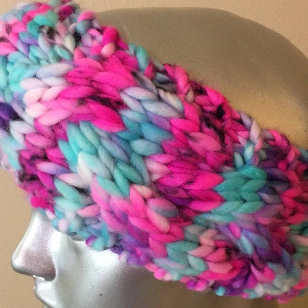 Hand Knit Women's Ear Warmer Headband Merino Wool